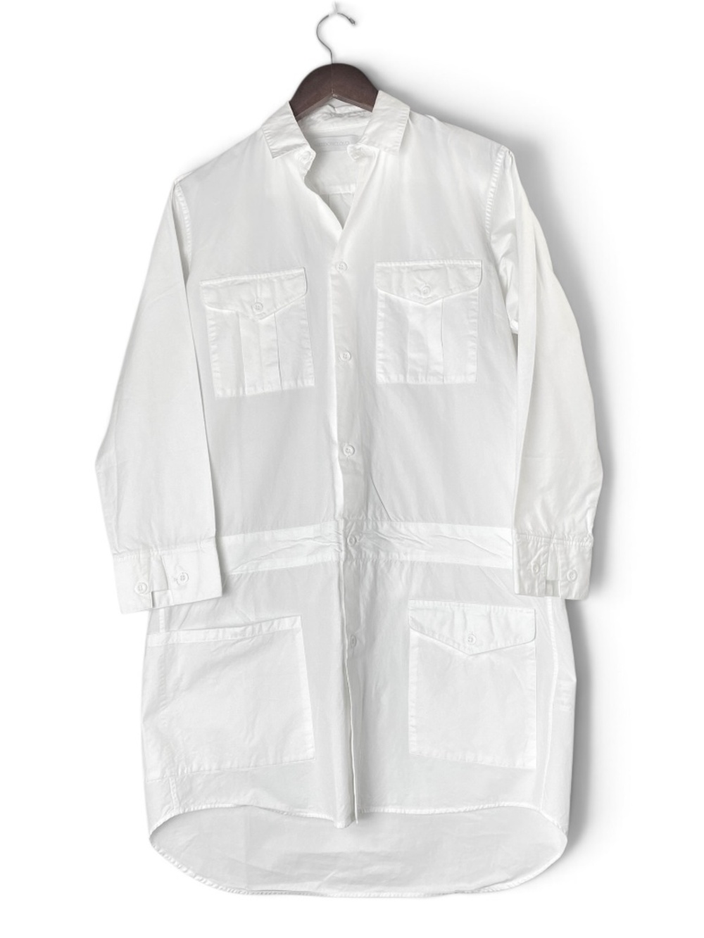 ASEEDONCLOUD Handwerker Cotton Workwear Shirt Dress Utility in Off-White Japan S